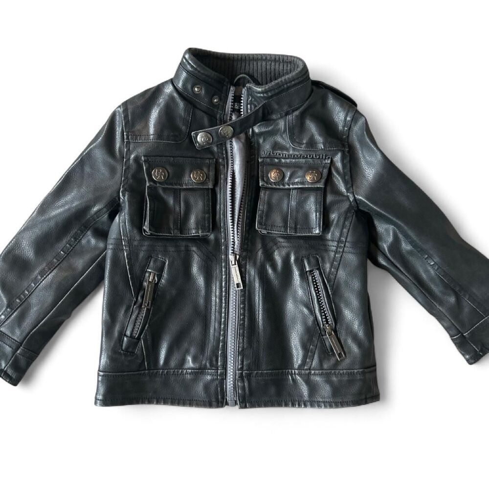 4T Urban Republic Black faux leather jacket